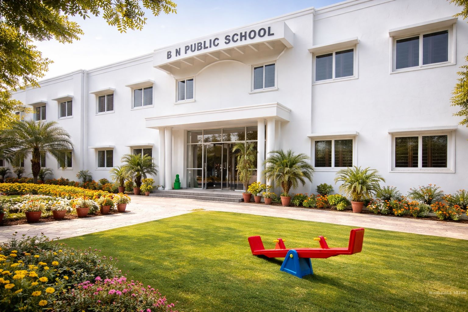 B N Public School Campus – Evening View